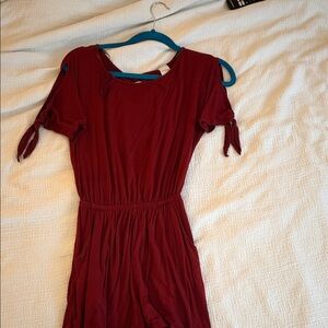 Kaileigh Burgundy Romper